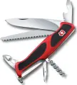Нож перочинный VICTORINOX RangerGrip 55, 130 мм, 12 функций, с фиксатором лезвия, красный с чёрным