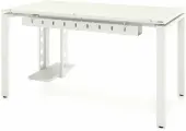 Компьютерный стол, Письменный стол Формат (Тип 4) с пропусками для проводов, кабель-каналом и подвесом системного блока 160x80x75 белый/белый
