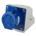 Розетка силовая стационарная ЭРА 2Р+Е 16А 220В IP44 синий