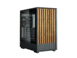 Корпус P10 NAMU, MATX, BLACK, WINDOW, FRONT COVER WALNUT, 2x3.5, 3x2.5, 1xUSB TYPE-C, 1xUSB3.0, FRONT 2x120mm, REAR 1x120mm ARGB