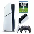 Игровая приставка Sony PlayStation 5 Slim, с дисководом, 1 ТБ, зарядная станция, 2й геймпад камуфляжный, игра Fifa 25