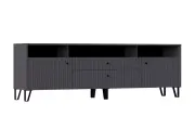 Тумба под телевизор напольная Нонтон Оливия, графит / графит софт, 200х42.6х66.8 см