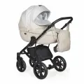 Коляска 2 в 1 Indigo MIO mi 02 (св. бежевая кожа+св. бежевый узор) ПА