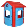 Детский игровой дом Pilsan Happy House, голубой/красный, пластик, от 3 лет