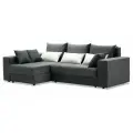 Угловой диван-кровать Майами, размер: 250х157х85 см, спальное место:200х140см, левый угол, Baza 06 Onix, Tatler White