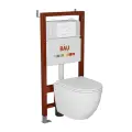Комплект BAU 6 в 1: инсталляция BAU PRO, унитаз подвесной безободковый торнадо обратного потока Bau Dream Hurricane-2, сиденье микролифт, кнопка белая