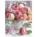 Алмазная мозаика на подрамнике/Картина стразами/ Алмазное хобби Нежный букет роз/ 40х50 см, сложность 5, цветов 22/ Komas