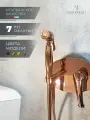 Гигиенический душ для унитаза со смесителем, встраиваемый, розовое золото