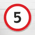 Дорожный знак Ограничение скорости 5 км, 45х45 см, ПВХ