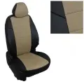 Комплект авточехлов Автопилот Renault Fluence (40/60) с 09-17г. / Megane III с 10-16г. Экокожа (Черный + Темно-бежевый)