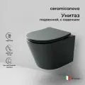 Подвесной унитаз Ceramicanova Balearica CN6000MDH с микролифтом, безободковый Темный Антрацит Матовый