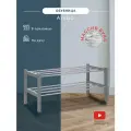 Обувница Мебелик Атлас в прихожую, 2 полки, открытая, модульная, цвет серый