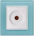 Розетка телевизионная в рамке из закаленного стекла голубая Vesta-Electric Exclusive Blue