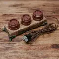 Удлинитель электрический на круглых ножках на 3 коричневых розетки и 4 метра провода от мастерской Woody Deco