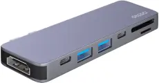 Переходник Deppa Адаптер USB-C 7-в-1 графит