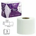 Комплект 3 шт, Бумага туалетная 3-х слойная, 24 рулона (24х16.5 м), LAIMA Deluxe, 100% целлюлоза, 115397