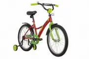 Велосипед NOVATRACK 20 STRIKE черный-зелёный, тормоз нож, крылья корот, защита А-тип