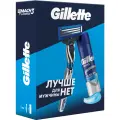 Набор Gillette Mach3 бритва, 1 сменная кассета, гель для бритья Gillette Series, синий