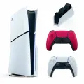 Игровая приставка Sony PlayStation 5 Slim, 1ТБ(с дисководом), 2й геймпад красный + Зарядная станция Sony DualSense