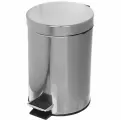 Ведро для мусора с педалью, гигиеничное, 3л, нержавеющая сталь, чёрная педаль, устойчивое основание