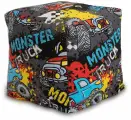 Пуфик Пуффбери «Куб», размер большой (40х40см), Жаккард Монстер Трэк