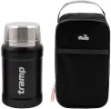 Термос Tramp TRC-132, для еды, с сумкой, нержавеющая сталь, черный, 0.8 л