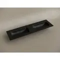 Мебельная раковина Ceramicanova Grace прямоугольная 161см с двумя чашами без отверстий под смеситель черный матовый CN7023MBwx