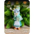 Елочная игрушка Лефортовский фарфор Коза с капустой, ручная роспись