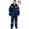 Костюм СЕВЕР-1 зимний: куртка длинная, брюки синий с васильковым и СОП р. 44-46/182-188 / Костюм рабочий мужской / Костюм рабочий