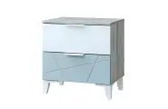 Тумба прикроватная Лагуна, ЛДСП, цвет Дуб Серый/Голубой, 50х53х38 см.