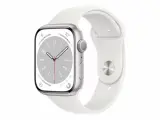 Смарт-часы Apple Watch Series 8 45mm Silver Aluminum Case with White Sport Band, размер S/M (MP6N3)
