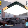 Потолочный светодиодный светильник FZ1316 BK/LW черный/светлое дерево 36W 5000K 400*400*50 (без ПДУ)