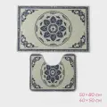 Набор ковриков для ванной и туалета 2 шт, 50х80 см, 40х50 см, цвет серый