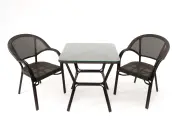 Комплект садовой мебели Vinotti DS-06A (два кресла + столик со стеклом)
