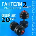 Гантели разборные 10 кг 2 шт, общий вес 20 кг