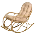 Кресло качалка с подножкой из искусственного ротанга, цвет бамбук