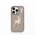 Чехол Santa Barbara Polo, для iPhone 15 Pro, с вышивкой, кожаный, бежевый