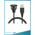 Удлинитель USB BIRDVIEW 360°, экранированный, для авто, 1 м, черный
