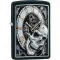 Зажигалка Zippo 29854 бензиновая Skull Clock Design Black Matte