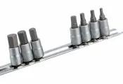 Набор шестигранных вставок HEX миллиметровых 3-10мм в головке 1/4 (L 32мм) на планке (7шт) FORCE