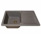 Мойка для кухни мраморная GranAlliance 770х490 Темно-Серая матовая без сифона