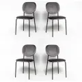 La Room, Стулья для кухни 4 шт. С 101-V, графит велюр, для школы, офиса и дома, антивандальный
