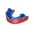 Детская боксерская капа Opro Silver Red/Dark Blue (Детский размер)
