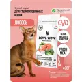 Корм сухой BOWL WOW для стерилизованных кошек полнорационный с лососем, белой рыбой и брокколи 400г
