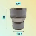 Переход для дымохода D 180 +/ 200 - М/П - нерж. 0.8 мм.