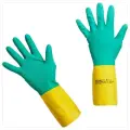 Перчатки Vileda Professional Усиленные, 1 пара, размер S, цвет зеленый/желтый