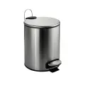 Мусорное ведро санакс 10500 сатин круглое 5л с микролифтом из нержавеющей стали с педалью с плоской крышкой