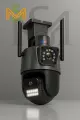 Уличная Wi-Fi камера видеонаблюдения 8 Мп Full HD 4K Камера двойная 8мп два объектива, черная
