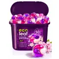 Капсулы для стирки EcoLeaf Сакура3в1, антибактериальный эффект, 50 шт