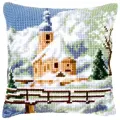 PN-0021806 Набор для вышивания крестом (подушка) Vervaco Alpine Church, 40х40, вышивка крестом.